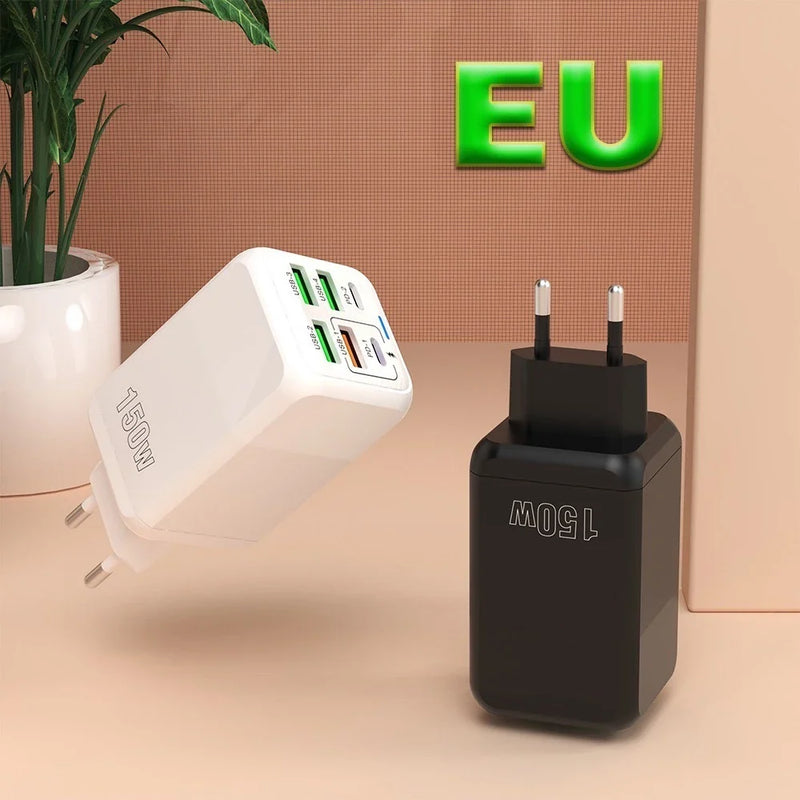 Carregador Rápido 150W Multiportas 4USB + 2PD