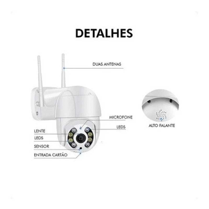 Câmera A8 Externa IP Wi-Fi HD com Alarme e Sensor